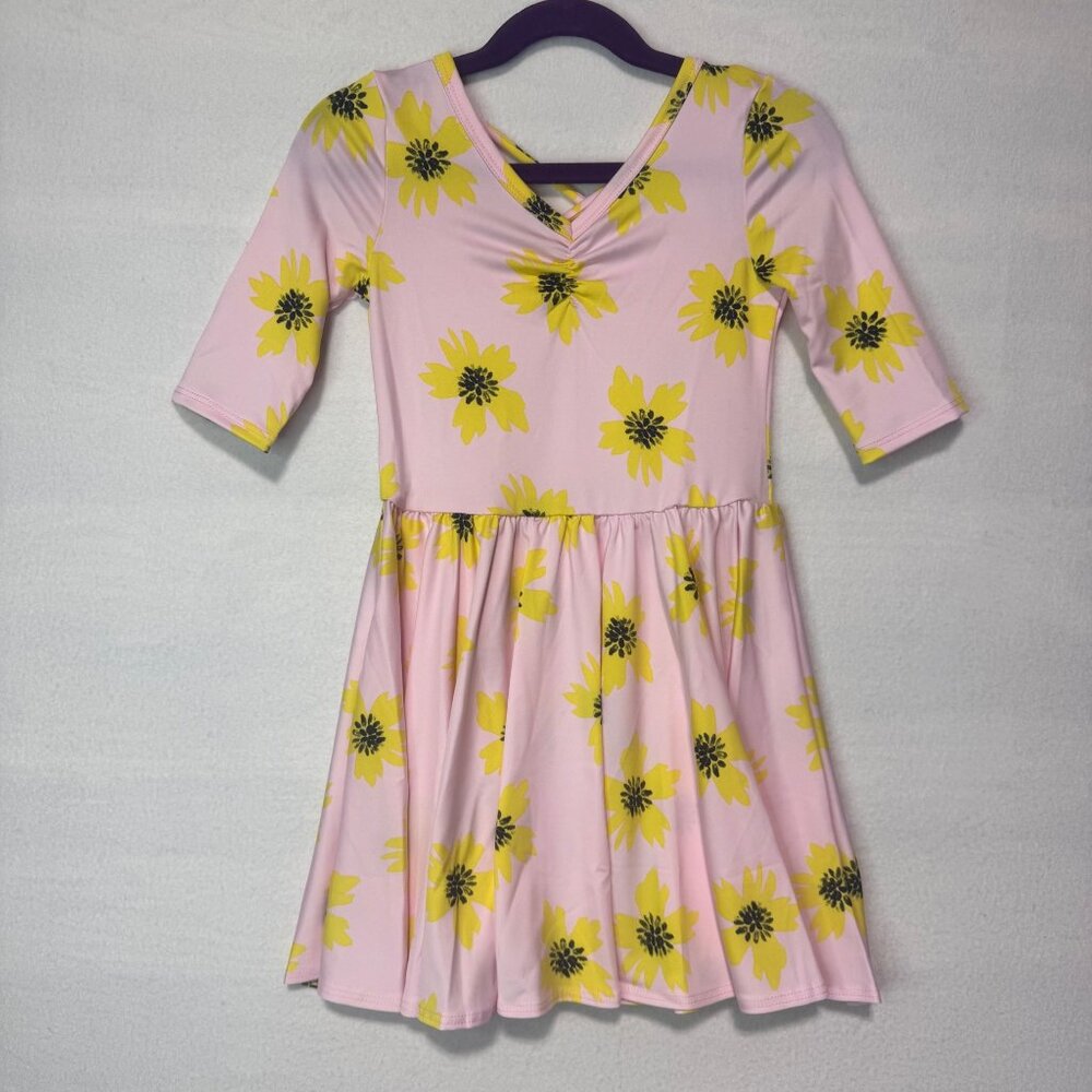 Dotdotsmile Dress Size 5/6 Pink with Sunflowers New with Tags
